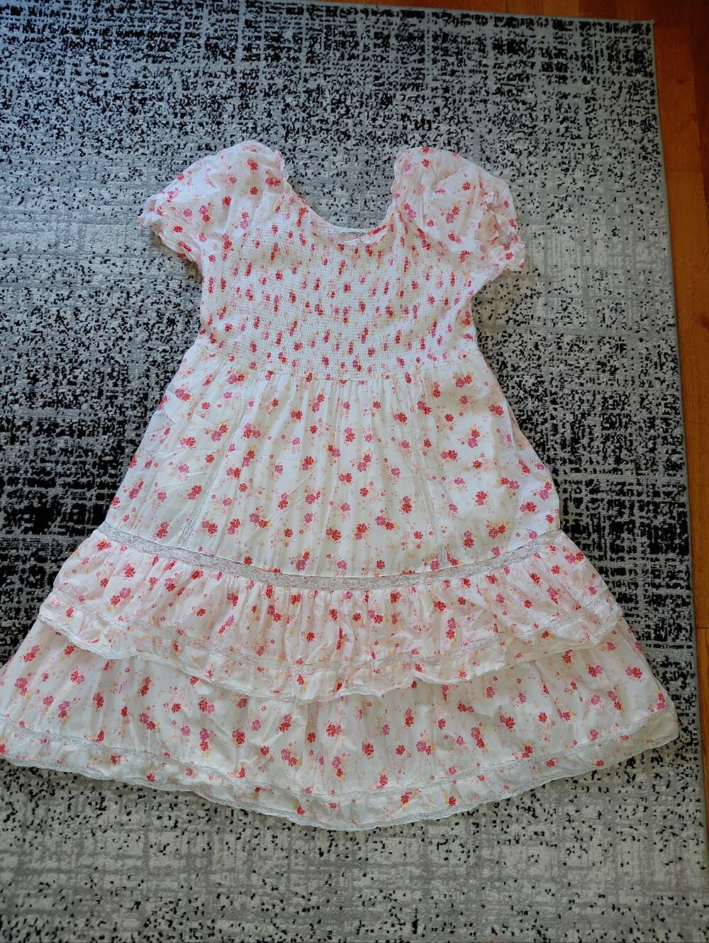 LoveShackFancy x Target Cosette Smocked Floral Midi Dress XL Puff Sleeve - Picture 3 of 12